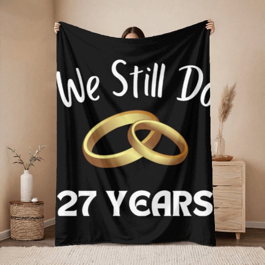 Anniversary Gift For Couples 27 Years Throw Blankets