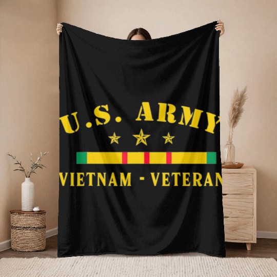 US Army Vietnam Veteran Throw Blankets