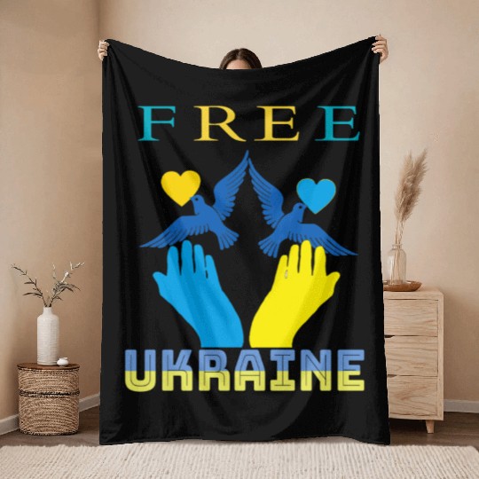 Free Ukraine. Peace not War. Throw Blankets