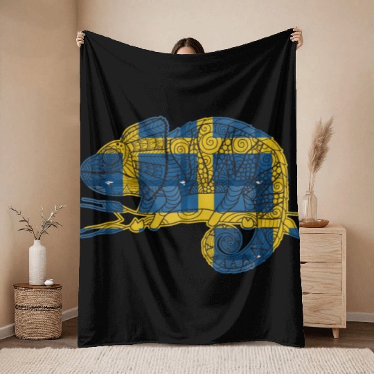COLORFUL CHAMELEON, WILD CHAMELEON, wild life, CHA Throw Blankets