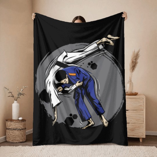 Jiu Jitsu BJJ Mixed Martial Arts MMA Combat Throw Blankets