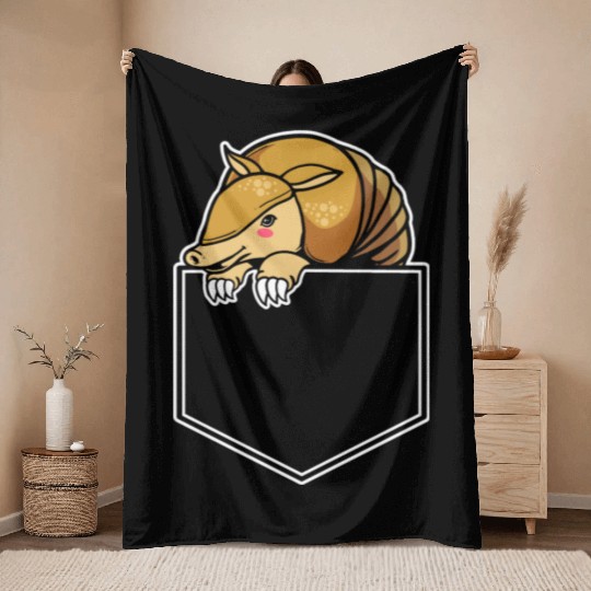 Armadillo Pocket Throw Blankets