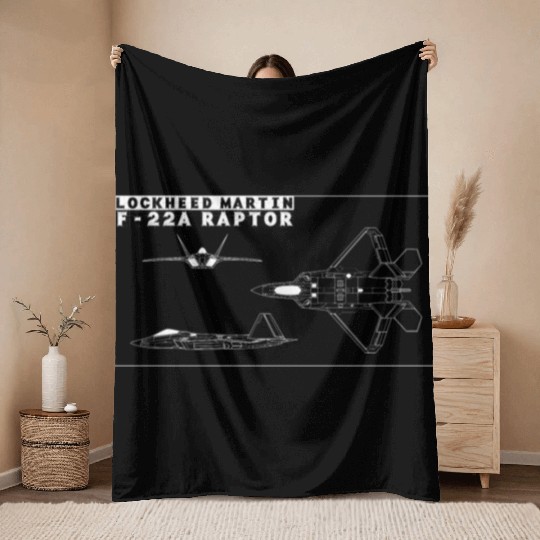 LOCKHEED MARTIN F 22 Throw Blankets