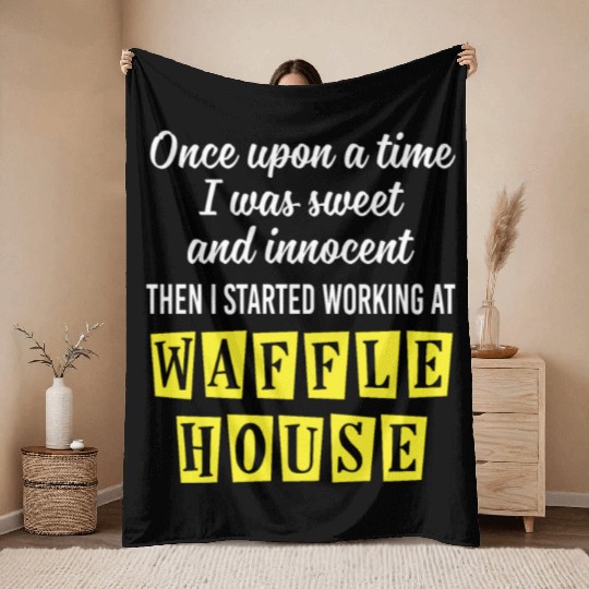 Innocent Then I Started Working At Waffle House Throw Blankets