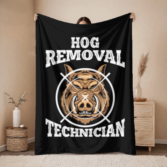 Boar wild boar hunting Wild boar hunter Throw Blankets
