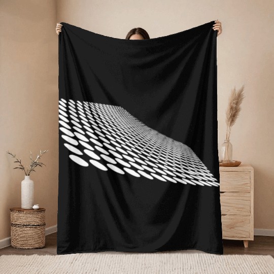 Geometric Points On A Curved Horizon Surface Throw Blankets