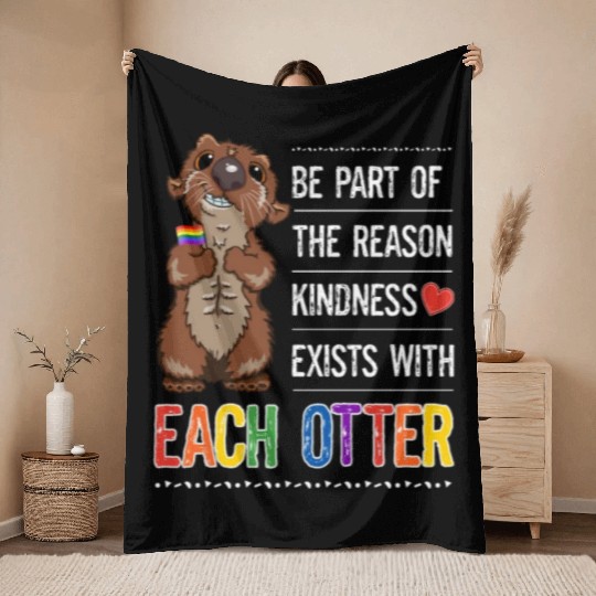 Orlando Red Throw Blankets Gay Pride Kindness Gay Otter