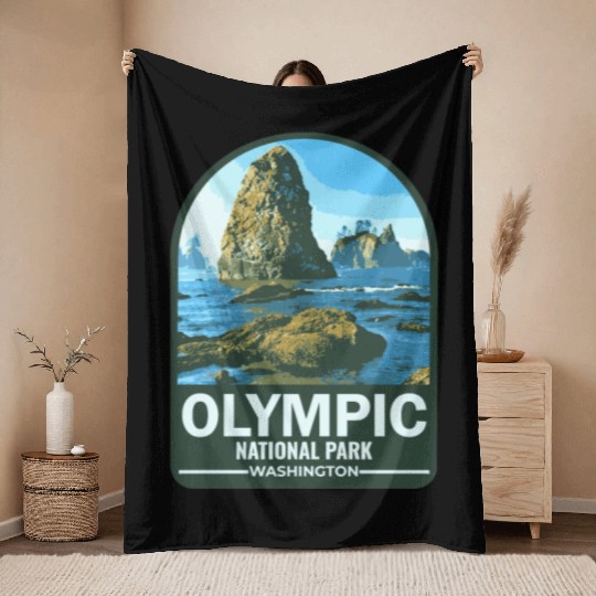 OLYMPIC national park Washington usa Throw Blankets