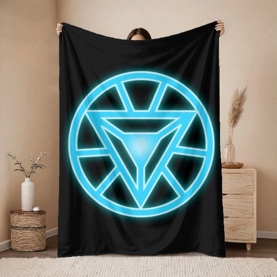 Arc Reactor Iron Man Throw Blankets