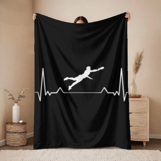 Ultimate Frisbee Heartbeat Throw Blankets