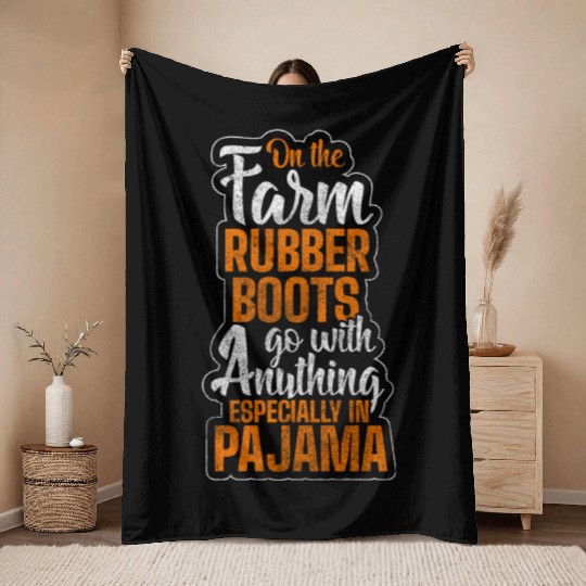Agriculture Farm Pigs Grain Throw Blankets
