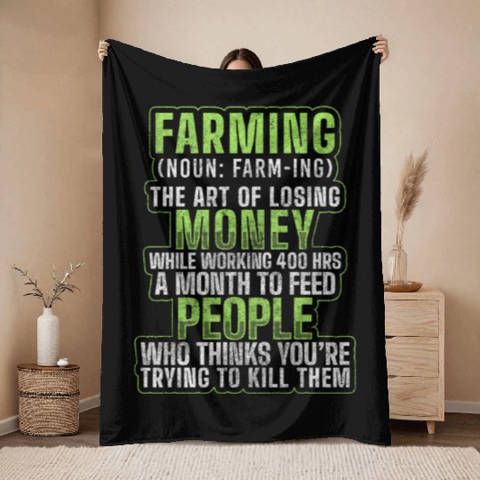 Agriculture Farm Garden Farmer Throw Blankets