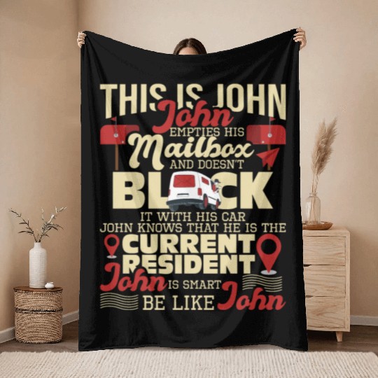 Be Like John Postal Worker Mailman Postman Mail Throw Blankets