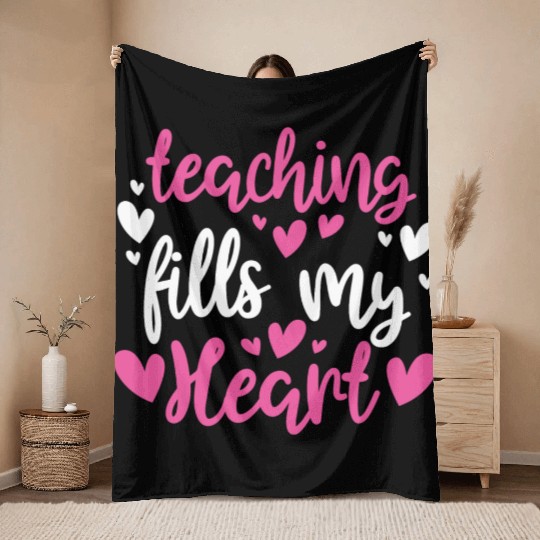 His and Her Valentine Gift Teacher Teaching Fills Throw Blankets