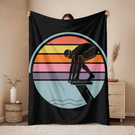 Swimming Sports Swimming Pool Swimmer Swim Lovers Throw Blankets