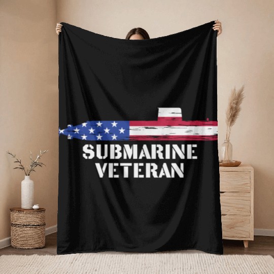 Submarine Veteran Submariner US Military Throw Blankets