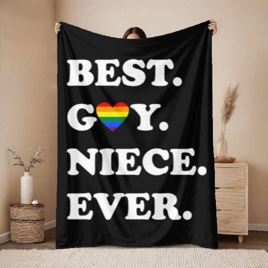 Best Gay Niece Ever Throw Blankets LGBTQ Gay Pride