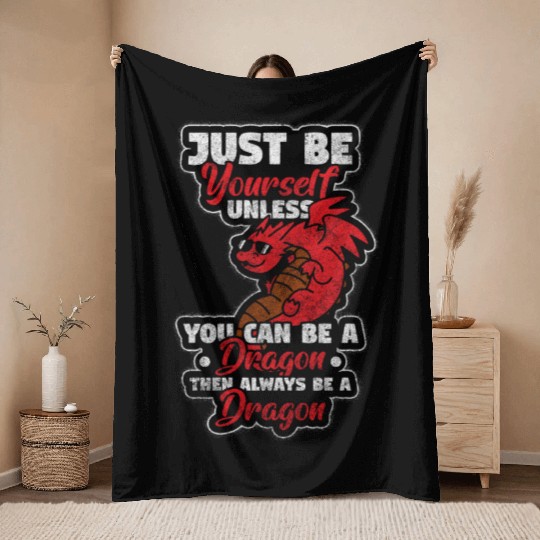 Dragon Imagination Fire Dragon Chinese Dragon Throw Blankets