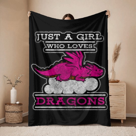 Dragon Monster Japan Throw Blankets