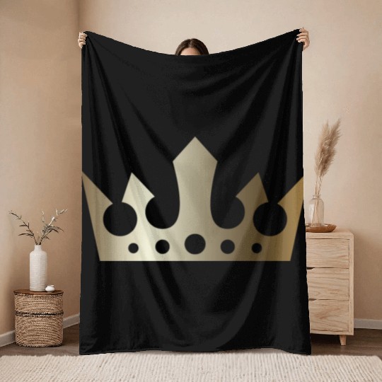 VIP golden crown king gold vector image monarch Throw Blankets