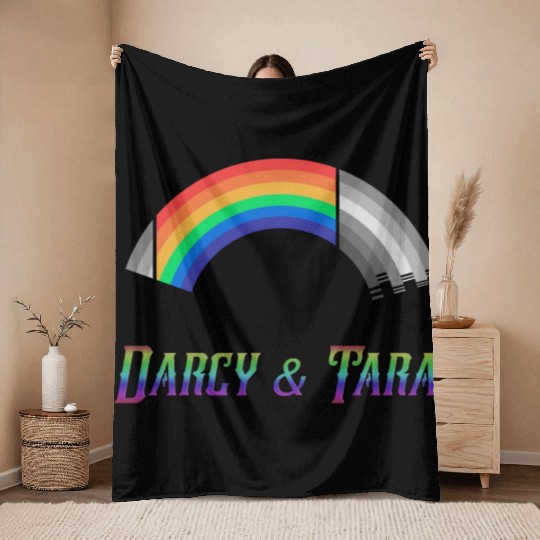 Heartstopper Rainbow Darcy and Tara LBGTQIA+ Throw Blankets
