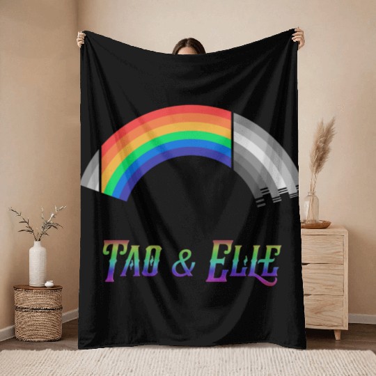 Heartstopper Rainbow LBGTQIA+ Tao and Elle Throw Blankets