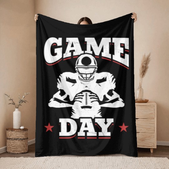 American Football Game Day Throw Blankets