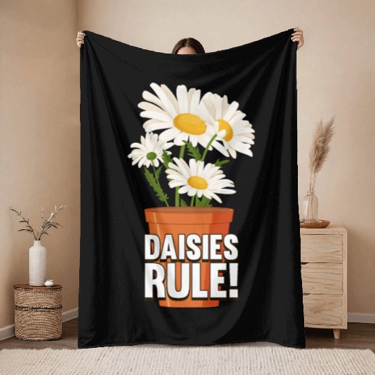 Daisy Garden Gardening Gardener Throw Blankets