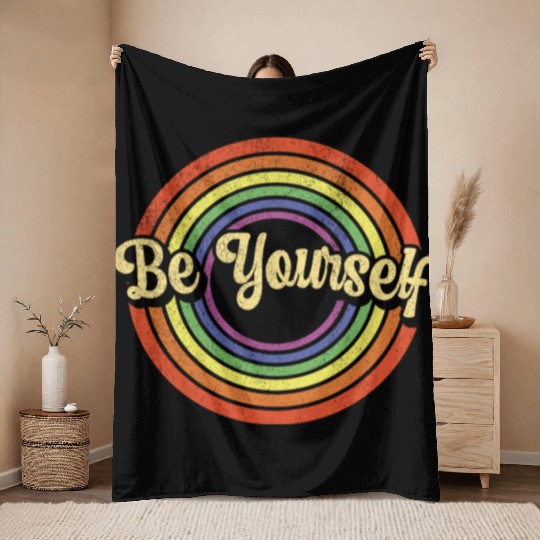 LGBTQ Pride Is You Lesbian Gay Homo Be Yourself Throw Blankets