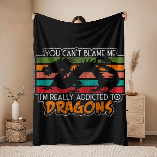 Dragon Imagination Monster Ice Dragon Throw Blankets