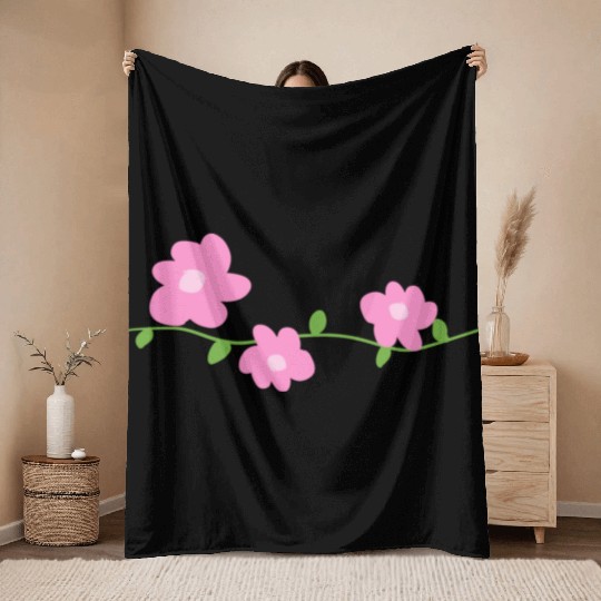 pink flowers plants symbol nature Throw Blankets