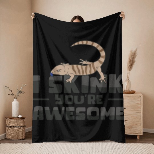 Herpetology Skink Lizard Wildlife Reptile Throw Blankets