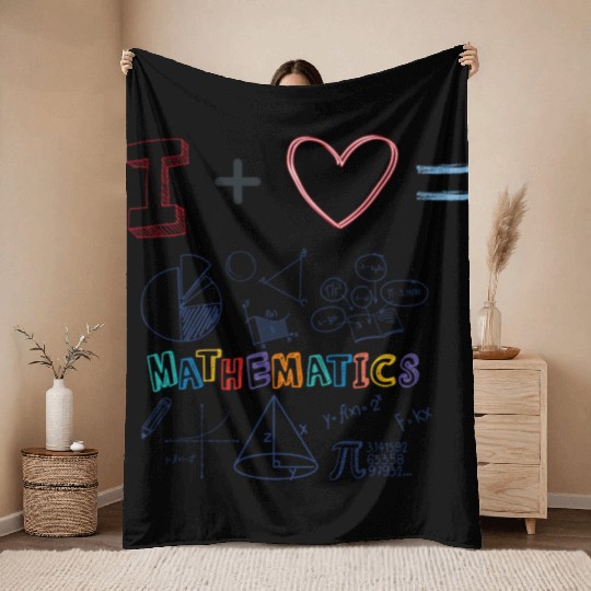 i love math Throw Blankets