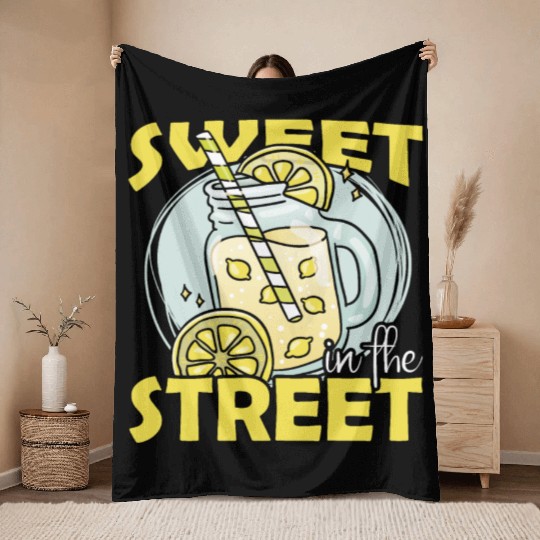 Sweet In The Street Lemon Juice Boss Lemonade Throw Blankets