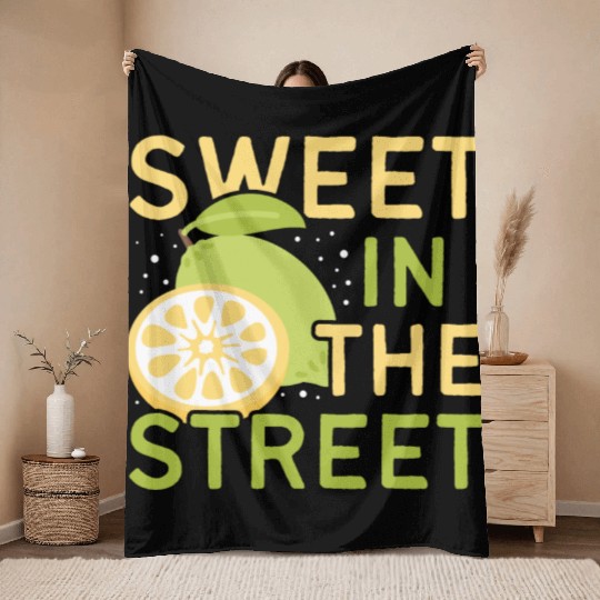 Lemon Juice Sweet In The Street Lemonade Stand Throw Blankets