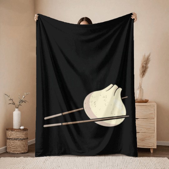 Dumpling Asian Food Chinese Food Fan Throw Blankets