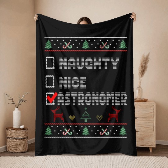 Naughty Nice Astronomer, Matching Christmas Group Throw Blankets