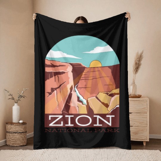 Zion National Park Zion National Park gift inspira Throw Blankets