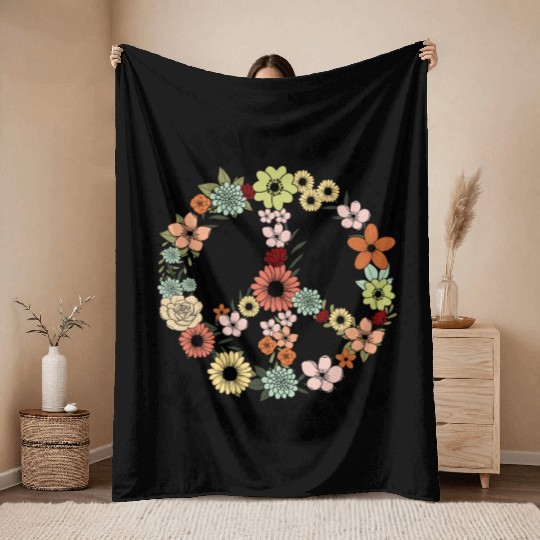 Vintage Wildflowers Sublimation Throw Blankets