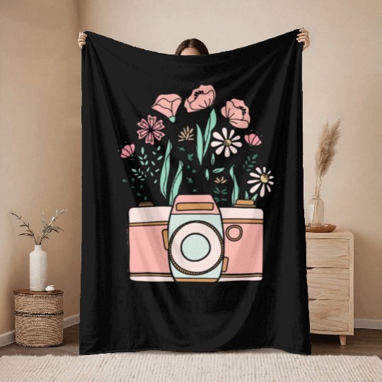 Vintage Wildflowers Sublimation Throw Blankets
