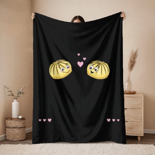 Dim Sums Filling Asian Food Chinese Food Fan Throw Blankets