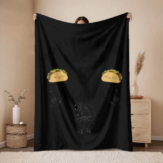 Motivated By Tacos And LLamas Throw Blankets