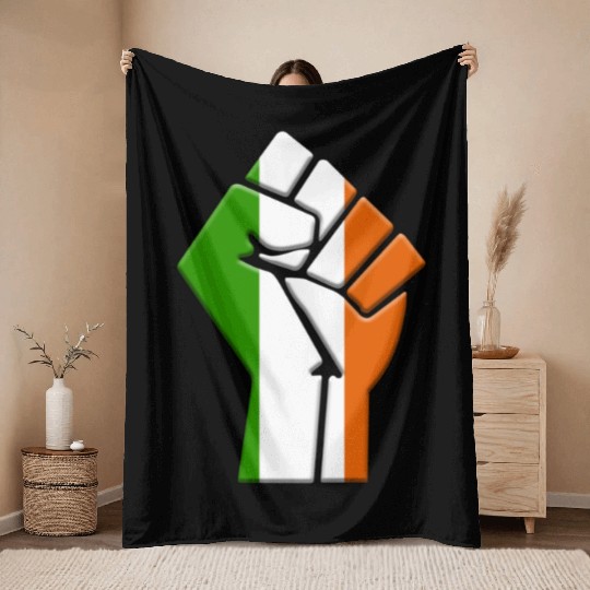 Ireland Flag Irish Country Pride Native Ancestry Throw Blankets