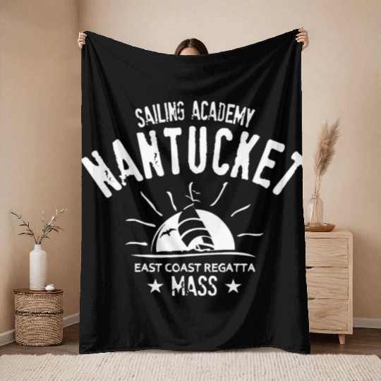 Nantucket sailing academy Throw Blankets