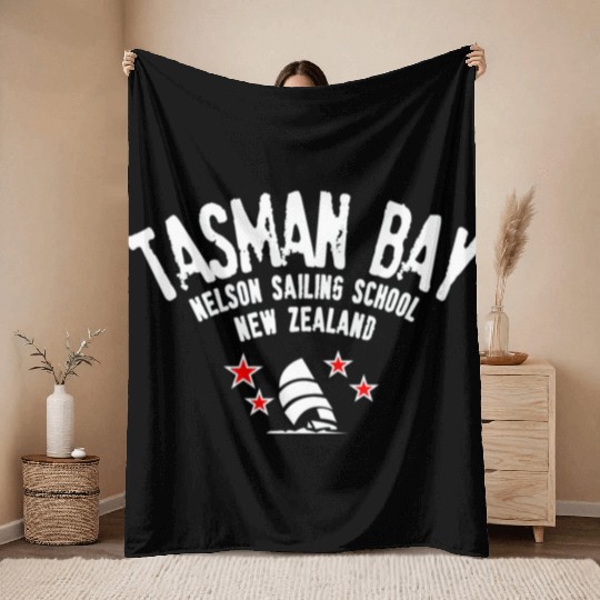 Tasman Bay Nelson sailing school Throw Blankets