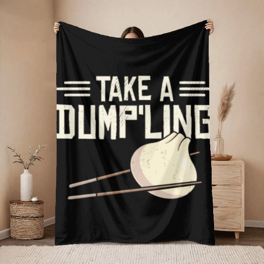 Dumpling Asian Food Chinese Food Fan Throw Blankets