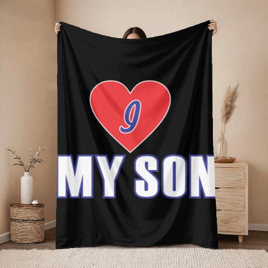 I love my son Throw Blankets