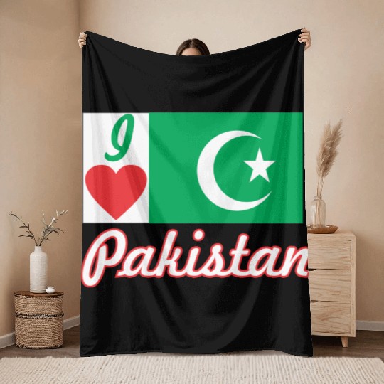 i love pakistan best design Throw Blankets