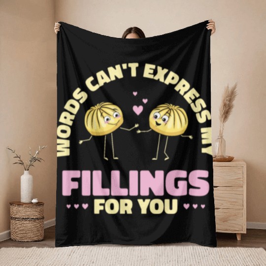 Dim Sums Filling Asian Food Chinese Food Fan Throw Blankets