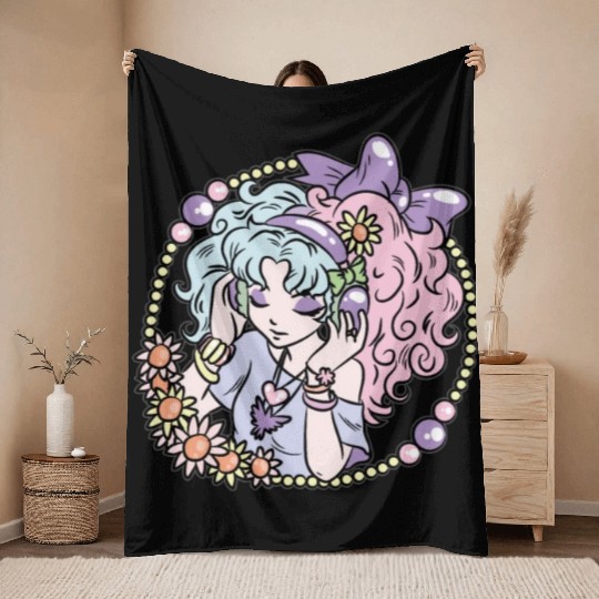 Pastel Goth Girl Throw Blankets